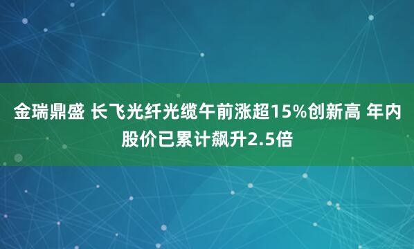 金瑞鼎盛 长飞光纤光缆午前涨超15%创新高 年内股价已累计飙升2.5倍